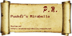 Puskás Mirabella névjegykártya